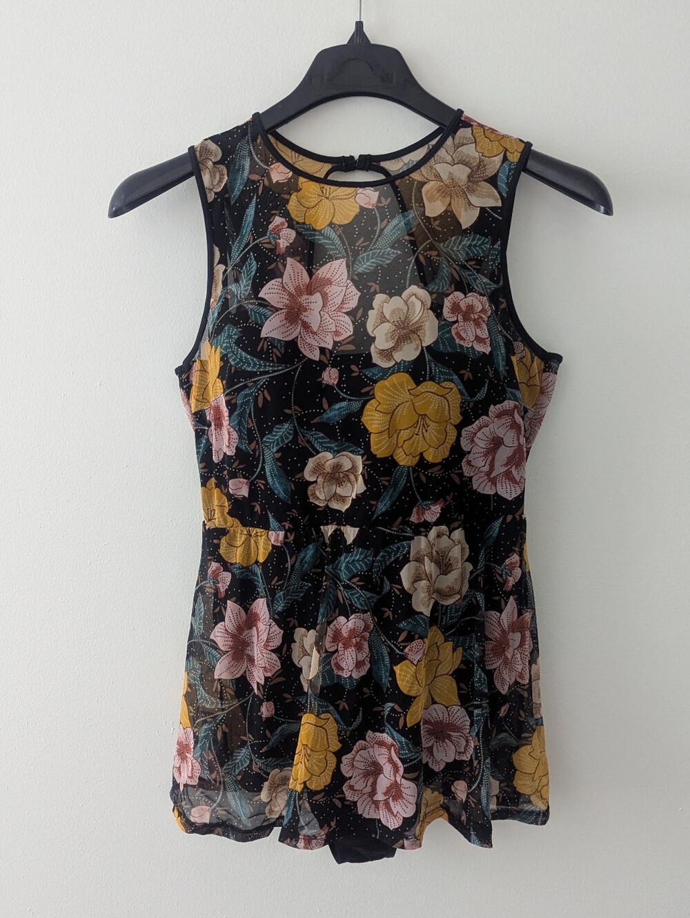 Torrid Swim Dress Size 0 / Large Mesh Floral Whimsy Black